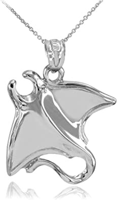 Lady tree 925 Sterling Silver Stingray Necklace Manta Ray Turtle Dolphin Charm