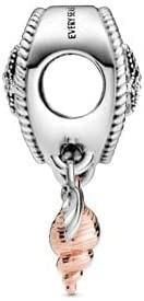PANDORA Jewelry Starfish and Sea Shell Dangle Cubic Zirconia Charm in Sterling Silver