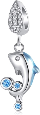 Beads Pendant 925 Silver Charm Tortoise Charm Mermaid Beads Shell Charm Lucky Sea Turtle Dangle for Bracelets