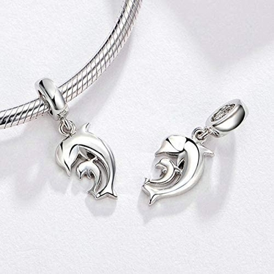 Beads Pendant 925 Silver Charm Tortoise Charm Mermaid Beads Shell Charm Lucky Sea Turtle Dangle for Bracelets