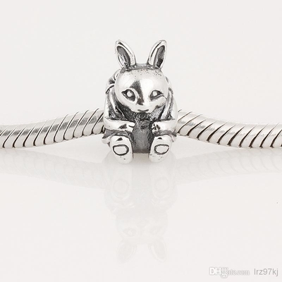 Bracelets BISAER 925 Sterling Silver Charms Cat Dog Sloth Butterfly Fairy Heart Dangle