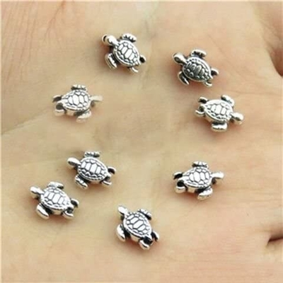 160pcs Antique Lovely Turtle Pendant Silver Bead Charms Fit Original Bracelet 9x7mm