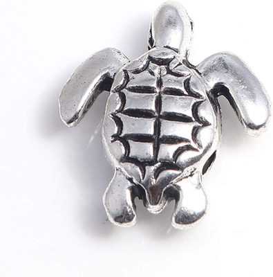 160pcs Antique Lovely Turtle Pendant Silver Bead Charms Fit Original Bracelet 9x7mm