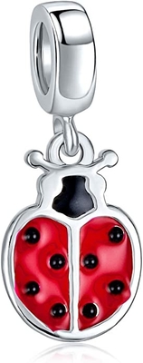 Personalize Red Lucky Ladybug Insect Gardener Dangle Charm Beads For Women Teen