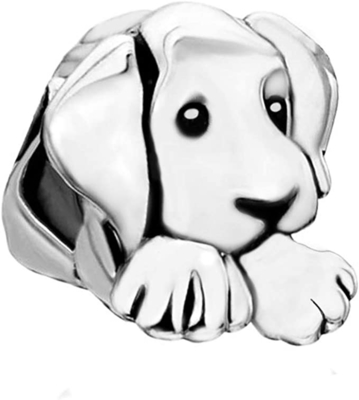 Puppy Dog Animal Charms Crystal Jewelry 925 Sterling Silver Bead Fit Pandora Bracelets