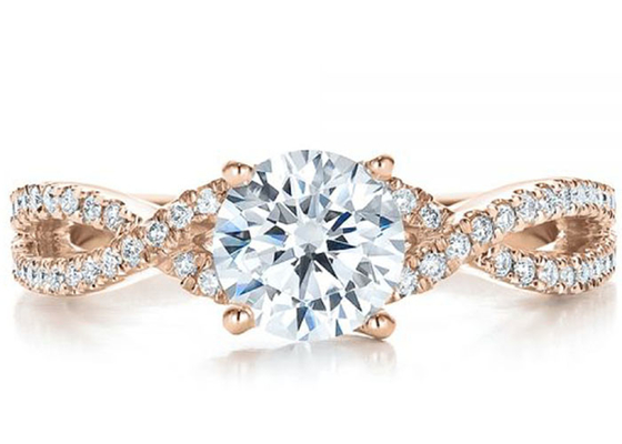 Claw Setting 18K Rose Gold Ring 0.8ct With GH VS1 GIA Diamond