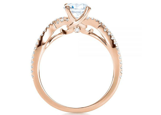 Claw Setting 18K Rose Gold Ring 0.8ct With GH VS1 GIA Diamond