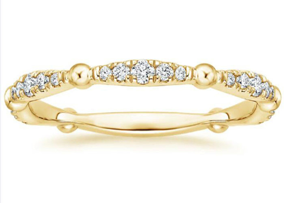 Pave Full Diamond 14K Yellow Gold Jewelry 0.67ct G-H VS1 Clarity
