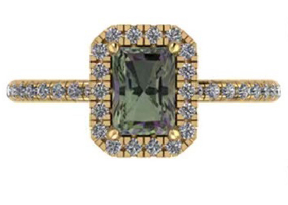 OV6X8mm 14K Solid Gold Jewellery , Rectangle 1.3 Carat Diamond Engagement Ring