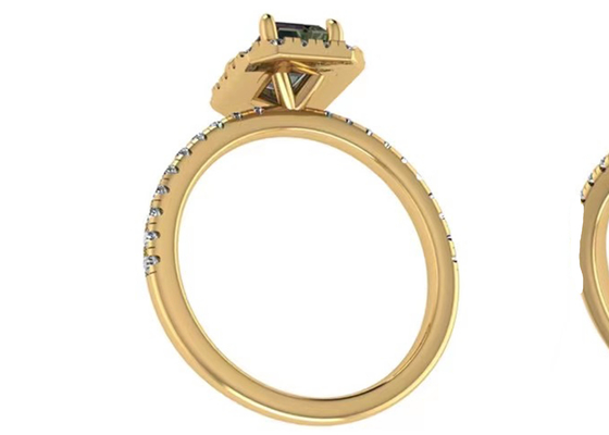 OV6X8mm 14K Solid Gold Jewellery , Rectangle 1.3 Carat Diamond Engagement Ring