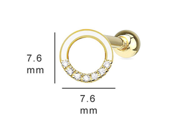 0.126ct 14k Gold Diamond Cartilage Earrings , 14pcs Piercing helix earrings OEM