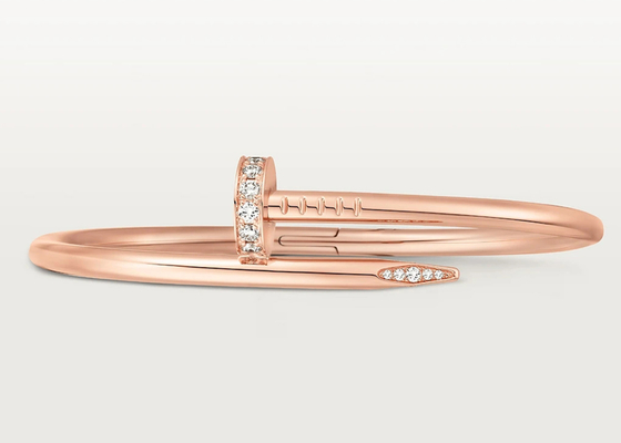 0.59ct 18K Solid Gold Jewellery Rose Gold Bangle 3.5mm wideth ODM