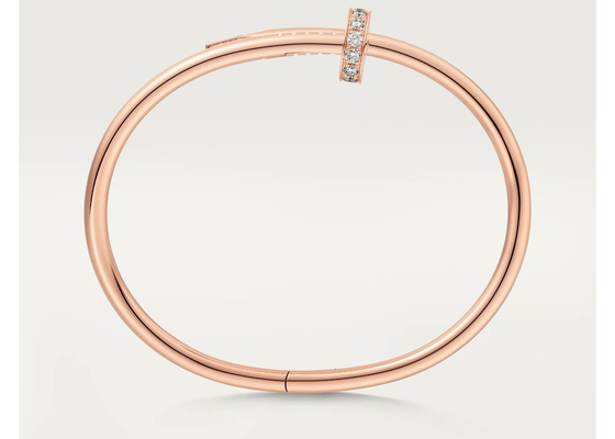 0.59ct 18K Solid Gold Jewellery Rose Gold Bangle 3.5mm wideth ODM