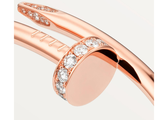 0.59ct 18K Solid Gold Jewellery Rose Gold Bangle 3.5mm wideth ODM