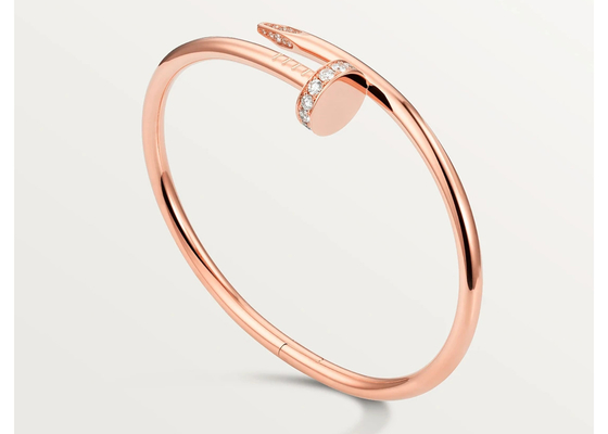 0.59ct 18K Solid Gold Jewellery Rose Gold Bangle 3.5mm wideth ODM