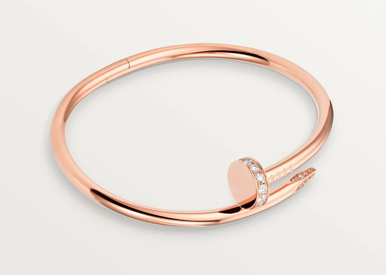 0.59ct 18K Solid Gold Jewellery Rose Gold Bangle 3.5mm wideth ODM