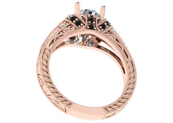 Round Brilliant Cut 18K Rose Gold Ring Illusion Setting Type GIA certificate ODM