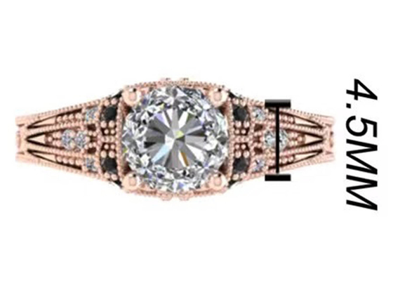 Round Brilliant Cut 18K Rose Gold Ring Illusion Setting Type GIA certificate ODM