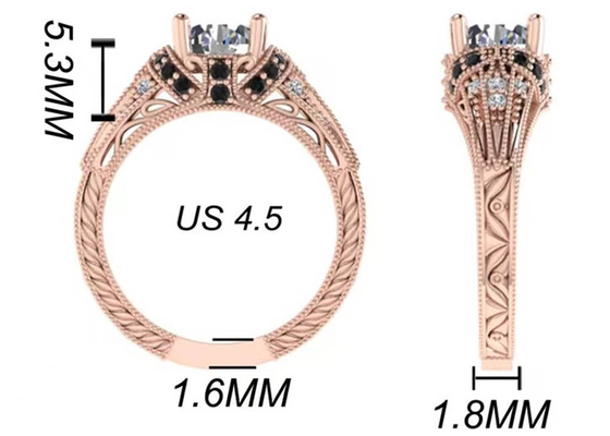 Round Brilliant Cut 18K Rose Gold Ring Illusion Setting Type GIA certificate ODM