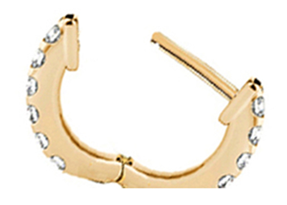 14k 0.2ct Gold Body Piercing Jewelry Earrings Hoop Shape 8mm ODM For Women Girls