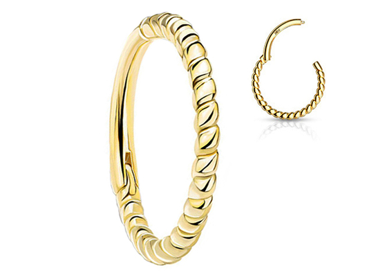 Twisted Rope 14k Gold Nose Ring 18G , Nose Piercing Clicker for Gift