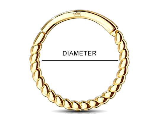 Twisted Rope 14k Gold Nose Ring 18G , Nose Piercing Clicker for Gift