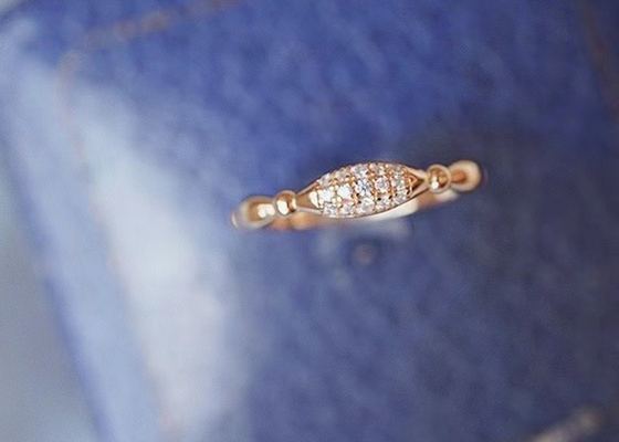 14K Rose Gold Real Diamond Jewellery Ring Dainty OEM ODM for Wedding