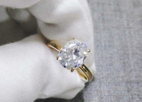 1.5ct Oval Cut Lab Grown Moissanite Ring 14K Gold Material 0.7×0.9cm size