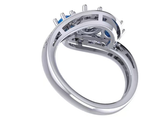 0.8 Carat Natural Blue Topaz Ring Prong Setting Type for Engagement