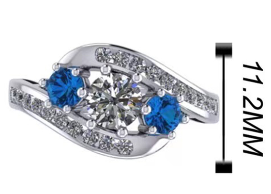 0.8 Carat Natural Blue Topaz Ring Prong Setting Type for Engagement