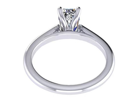 1.05 Ct 14K Solid Gold Jewellery , Emerald Cut Diamond Engagement Rings EM7.86×2.89MM