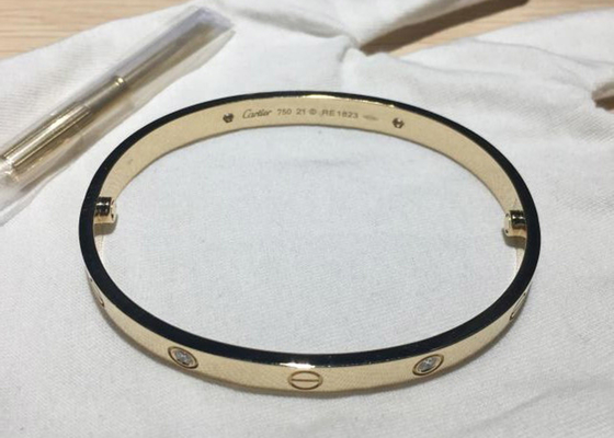 0.42ct 38.05g 18K Solid Gold Jewellery Natural Diamond Love Bracelet oDM