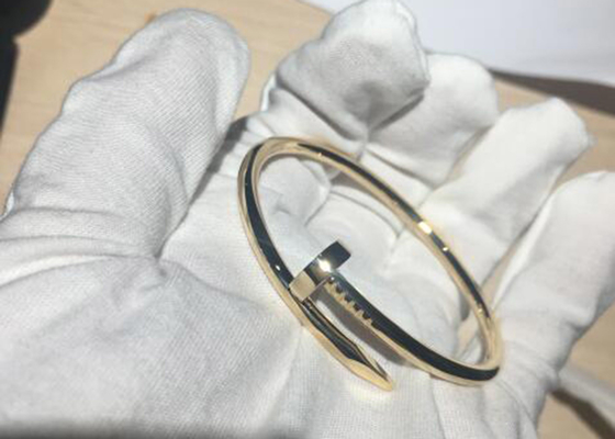 Width 3.5mm 18k Yellow Gold Bracelet , Juste Un Clou Bangle for Engagement
