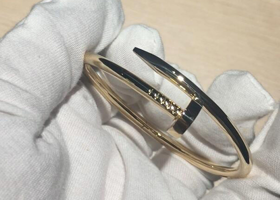 Width 3.5mm 18k Yellow Gold Bracelet , Juste Un Clou Bangle for Engagement