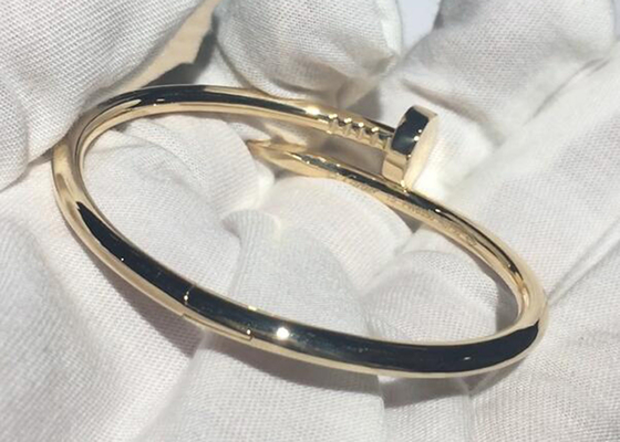 Width 3.5mm 18k Yellow Gold Bracelet , Juste Un Clou Bangle for Engagement