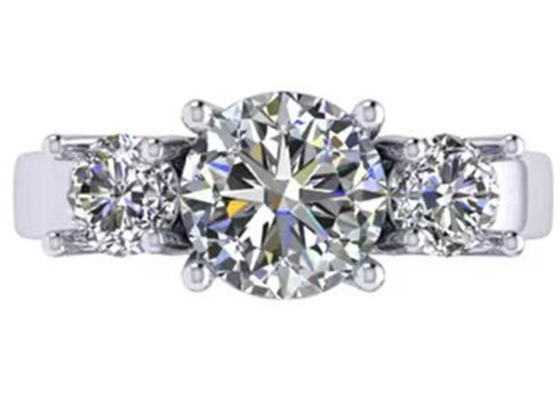 Round Cut 14k Solid Gold Jewellery White Gold Color Plated 2.21g Weight 8.4×5.05mm