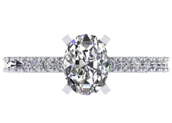Round Cut 1.5 Carat Oval Diamond Ring 2.45g Weight OV8×6MM Size For Engagement