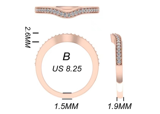 0.8ct 14K Solid Gold Jewellery , rose gold engagement ring set RA5.6×4.5MM