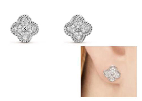 0.24ct 18k Gold Diamond Earrings , 10mm Diamond Ear Studs 2.37g Weight