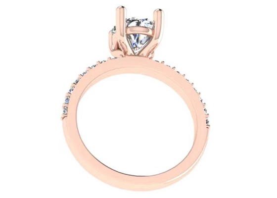 Pear Cut 18k Rose Gold Wedding Ring 10.67x7.23x4.1mm for Engagement