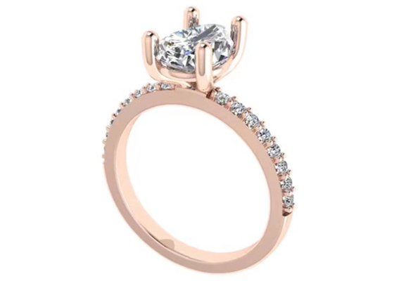Pear Cut 18k Rose Gold Wedding Ring 10.67x7.23x4.1mm for Engagement
