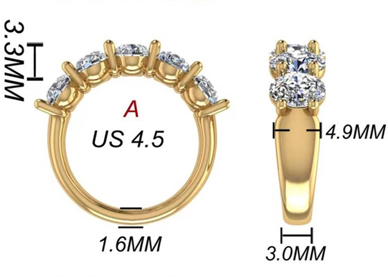 Oval Diamond 18K Rose Gold Ring 6.43x 4.7x 3.03mm Size for Anniversary