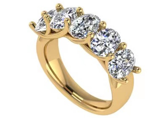 Oval Diamond 18K Rose Gold Ring 6.43x 4.7x 3.03mm Size for Anniversary