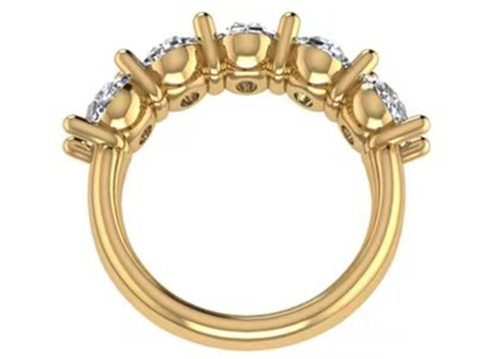 Oval Diamond 18K Rose Gold Ring 6.43x 4.7x 3.03mm Size for Anniversary