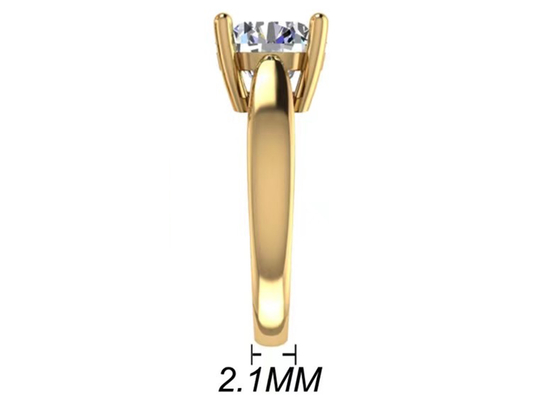 Hand setting 14K Solid Gold Jewellery , Round Cut 2.7ct Natural Solitaire Diamond Rings