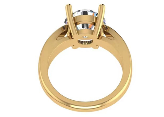 Hand setting 14K Solid Gold Jewellery , Round Cut 2.7ct Natural Solitaire Diamond Rings