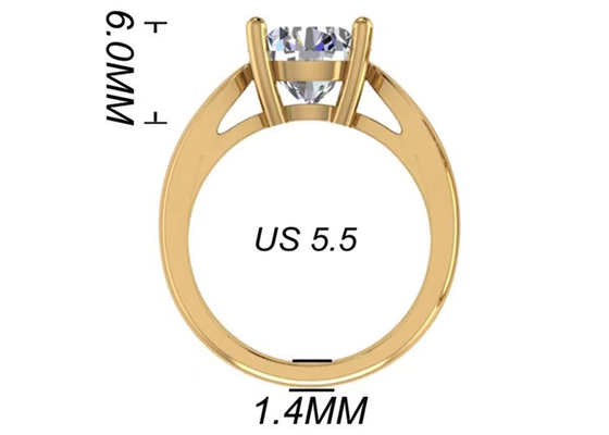 Hand setting 14K Solid Gold Jewellery , Round Cut 2.7ct Natural Solitaire Diamond Rings