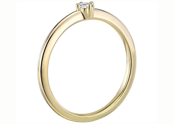 Solitaire Stone 14K Yellow Gold Jewelry Ring 0.1ct Claw Setting Type VS1 Clarity grade
