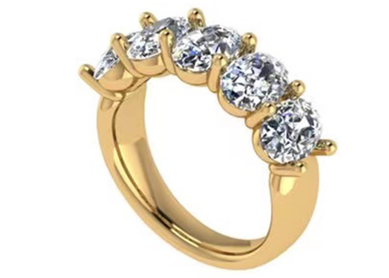 Oval Brilliant Cut 18k Yellow Gold Engagement Ring 6.43x 4.7x3.03mm ODM