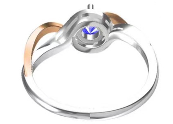 Tanzanite Jewelry 14K Solid Gold Jewellery Crossover Bands RD6.4MM Main Stone